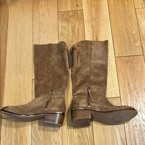 Naughty Monkey Brown Heeled Stride Suede Boots Size 7.5 - Picture 3 of 16